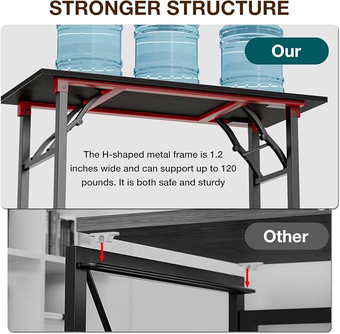 TEMI Small Computer Desk Folding Table - Image 6