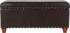 HomePop Espresso Faux Leather Storage Cocktail Bench by HomePop
