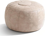 Thgonwid Unstuffed Moroccan Storage Pouf Foot Stool Ottoman Seat Handmade Faux - Image 4