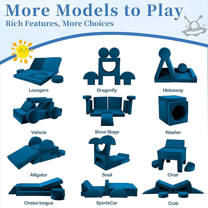 Edbuosy Toddler Couch Kids Sofa Modular - Image 5