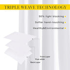 NICETOWN White Curtains 84 inch Length 2 Panels Set - Image 3