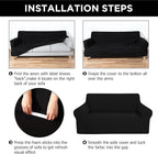 Peryiter 2 Pcs Sofa Covers Couch and Loveseat Covers Set Stretch Sofa Slipcover - Image 3