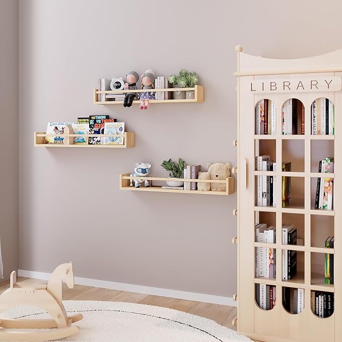 Fixwal Nursery Book Shelves, 23.6 Inch Floating Bookshelves - Image 2