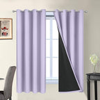 Yakamok Lilac 100% Blackout Curtains 63 Inches Long by Yakamok