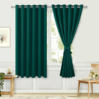 Blackout Curtains for Bedroom, Hunter Green, 70 x 63 Inch, 2 Panels | Thermal by Hiasan
