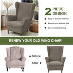 HAOYONG Wing Chair Slipcovers Printed Wingback Chair Covers 2 Pieces Wingback - Image 7