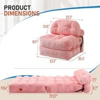 Folding Sofa Bed, Convertible Sleeper Chair - Image 2
