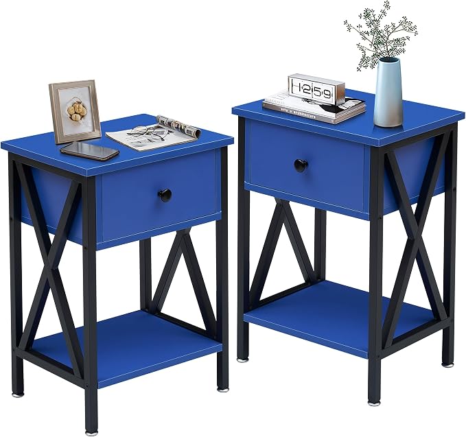 VECELO Nightstands Set of 2, Modern Bedside End Tables, Night Stands by VECELO