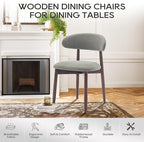 COLAMY Wooden Dining Room Chairs Set of 2, Modern Upholstered Fabric Dining - Image 6