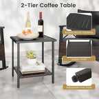 Tangkula 3 Piece Rattan Rocking Chair Set, Patio Rocker Bistro Set - Image 7