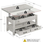 Rolanstar Coffee Table Lift Top, Converts to Dining Table - Image 3