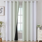Sage Green and Greyish White Ombre Blackout Curtains - Image 2