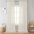 Cream Sheer Curtains 108 Inches Long 2 Panels by OVZME