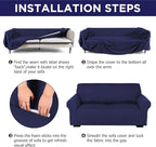 Peryiter 2 Pcs Sofa Covers Couch and Loveseat Covers Set Stretch Sofa Slipcover - Image 3