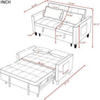 3 in 1 Convertible Sofa Bed, Love Seat Sleeper Bed - Image 2