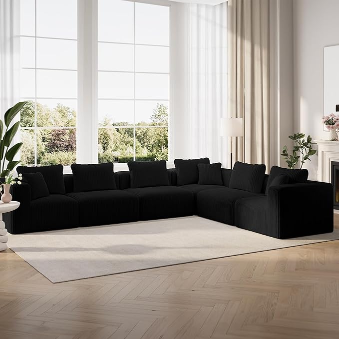 Novilla 141" Modular Sectional Sofa, Modern Cloud Sectional Couch by Novilla