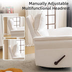 Oversized Recliner Chair, Chenille Glider Rocking Nursery Chair - Image 5