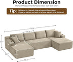 133" Oversized Cloud Boneless Sofa Couch - Image 2