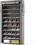 ROJASOP Shoe Rack with Covers, Stackable 10 Tier Tall Shoe Shelf Storage 50-55 by ROJASOP