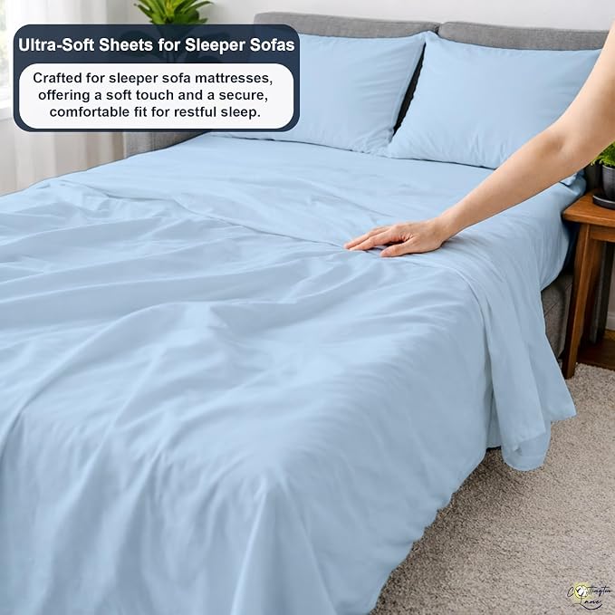 Cottington Lane Sleeper Sofa Sheets Queen Size, 4 Piece Premium Quality 100% - Image 3