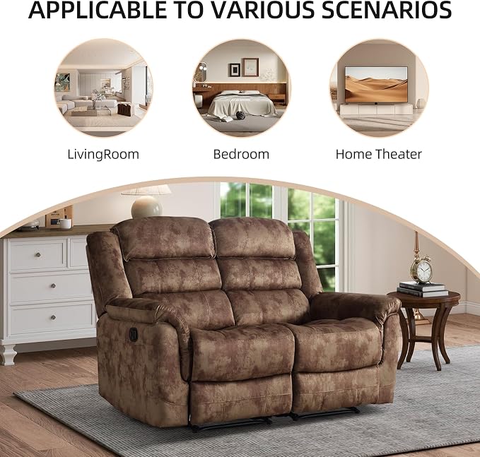 EBELLO Loveseat Recliner Sofa for Living Room, Extra Wide Modern Overstuffed 2 - Image 5