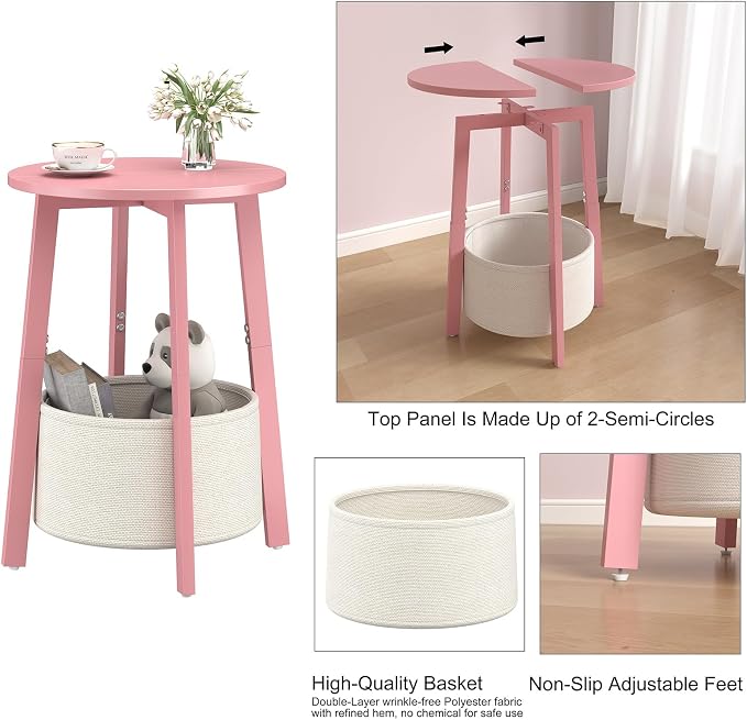 sthmec Small Round Side End Table Set of 2 - Image 7