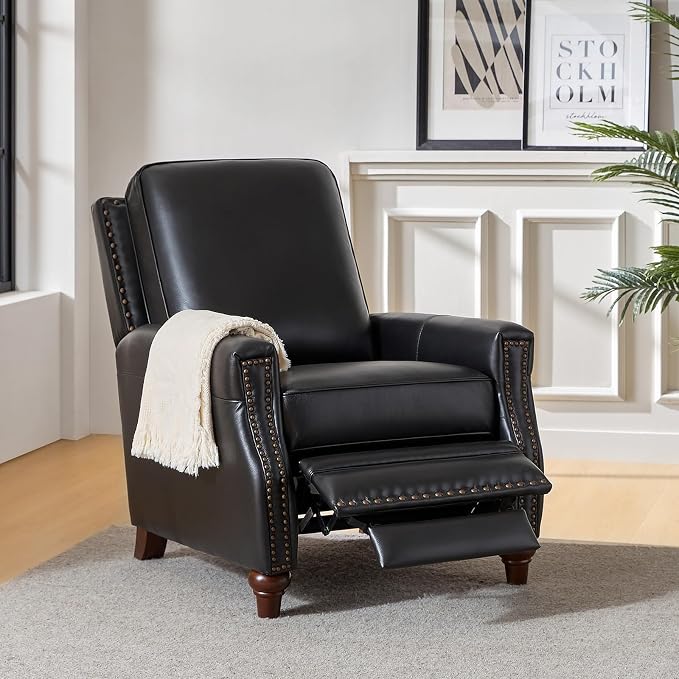 HULALA HOME Genuine Leather Manual Recliner Chair - Image 6