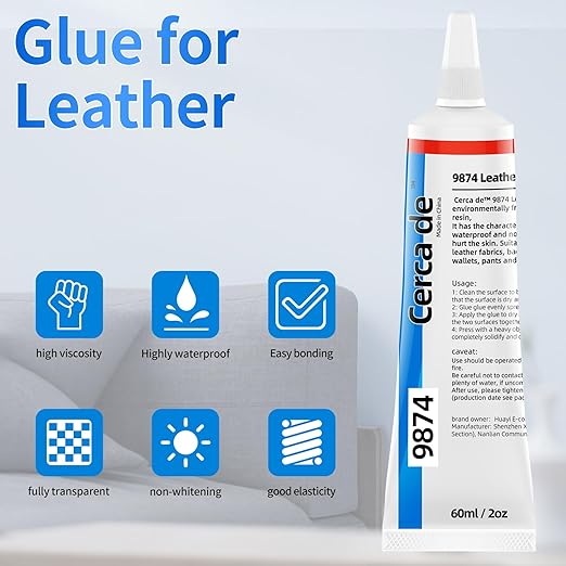Leather Glue, Permanent，Adhesive Clear, Waterproof，for Sofas, Car Seats - Image 5