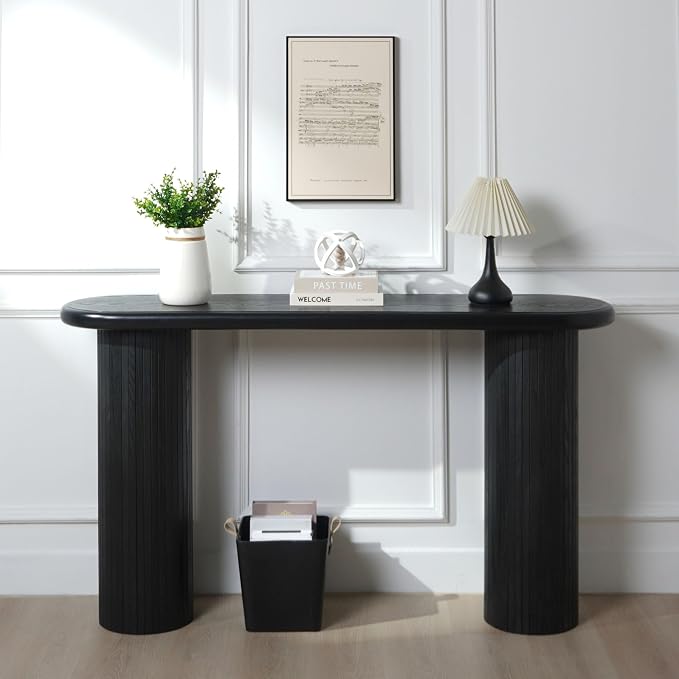 56" Wood Console Table for Entryway, Modern Sofa Table for Living Room by HanStrong