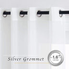 NICETOWN White Sheer Curtains 84 inches Long, Chiffon Semi Sheer Curtain Panels - Image 3