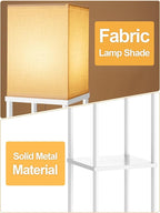 Floor Lamp with Shelves for Living Room White, Shelf Floor Lamp with 3 CCT LED - Image 2