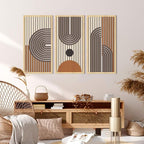 IARTTOP Mid century Modern Decor 16x32 Inch Large Boho Wood Wall Art Abstract - Image 3