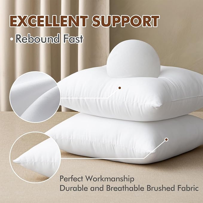MIULEE 24x24 Euro Pillow Insert, Throw Pillow - Image 2
