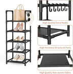 LANTEFUL Narrow Shoe Rack 5 Tier Shoe Shelf Storage - Image 4