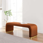 Modway EEI-6734-BRA-RUS Koda Performance Velvet Waterfall Long Bench, Brass Rust - Image 2
