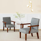 2PCS Accent Chairs with Table Set, Fabric Upholstered Modern Accent Armchair - Image 5