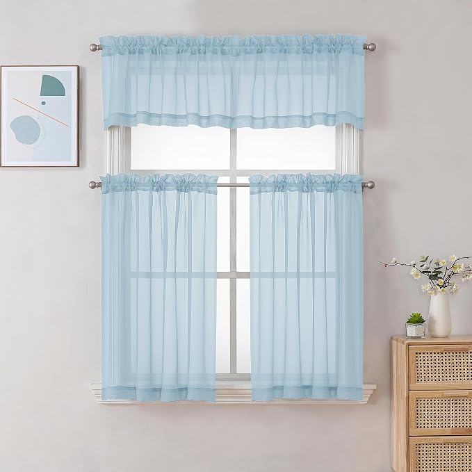 Chyhomenyc Sky Blue Sheer Valance - Image 2