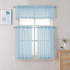 Chyhomenyc Sheer Valances for Windows 2 Pack, Small Window Curtains for Living - Image 2