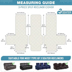 TAOCOCO 100% Waterproof Recliner Sofa Covers 3 Seater Split Couch Covers - Image 5