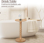 Drink Table, Boho Rattan Small Round Side Table - Image 7
