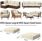 8Pcs Outdoor Cushion Covers, Stretch Patio Furniture Couch Chair Slipcovers | - Image 2