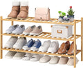 viewcare 3-Tier Long Shoe Rack, Bamboo Wood Shoe Rack by VIEWCARE