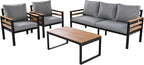 VilroCaz 4-Piece Outdoor Patio Furniture Sectional Sofa Set - Image 8