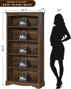 TVU 5-Tier Wooden Bookshelf, 31.5" W x 65" H ×9.9" D Bookshelf - Image 3