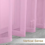 Chyhomenyc Pink Sheer Valances for Windows - Image 8