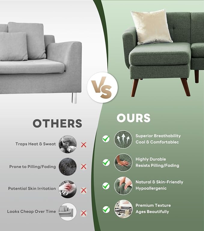 Kingfun L Shaped Couch, Sectional Couches, 3 Seater Sofas - Image 7