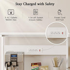 SUPERJARE Bakers Rack with Power Outlets, Microwave Stand, 31.5 X 16.5 Inch - Image 3