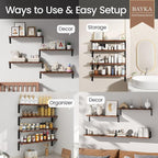 BAYKA Wall Shelves for Bedroom Decor, Floating Shelves for Wall, Display - Image 4