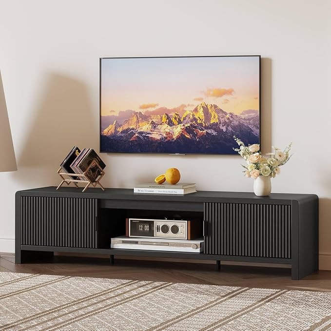 FATORRI TV Stand for 75/65/55 Inch TVs, Mid Century Modern Entertainment Center - Image 2