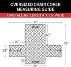 Easy-Going Reversible Couch Cover, Oversized Chair, Dark Blue/Ivory | Machine - Image 6